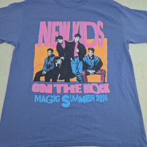 NKOTB 2024 Magic Summer Tour Purple Concert Tee With 80s Neon Colors Large